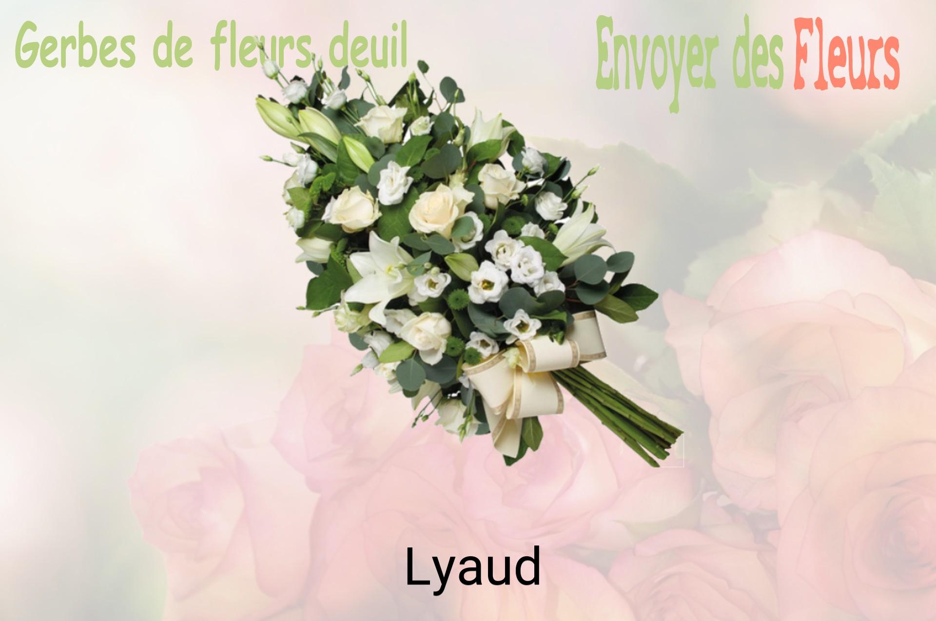 Gerbe de fleurs de deuil livrée à Lyaud